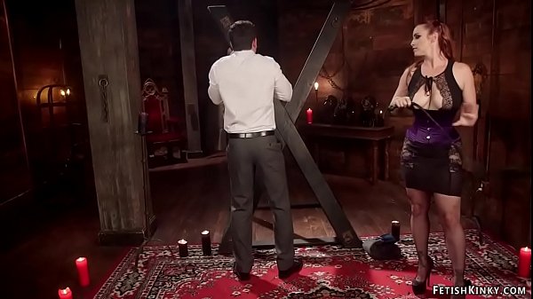 Reed Jameson wants teased and tormented by big tits mistress Bella Rossi and she gives him pegging and face sitting in rope bondage 