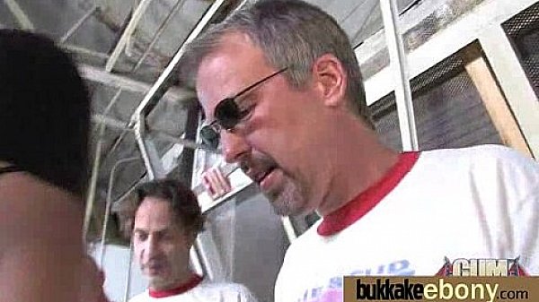 Gorgeous ebony lady sucks white dicks and gangbang fucking 13