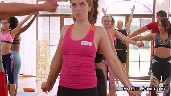 Blonde sucks cock to her yoga coach