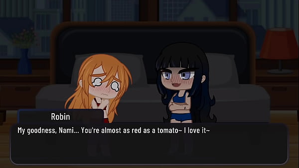 One Piece | Nami and Robin have passionate lesbian sex in her bedroom  