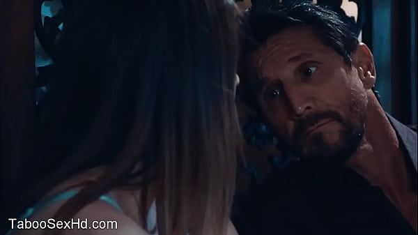 Old man and sexy girl kissing