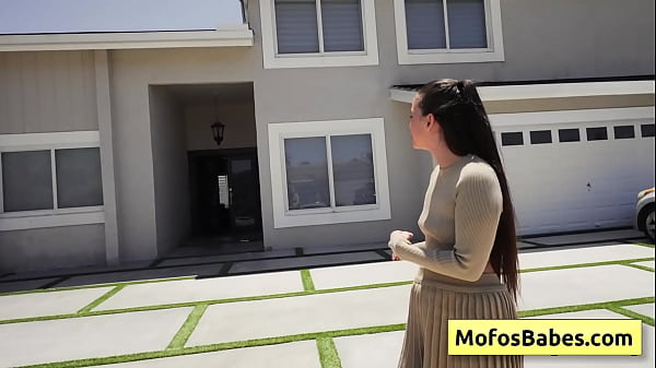 Lovely black haired fucked in the van by her well equipped gardener