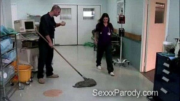 Janitor gets his cock polished by naughty doctor