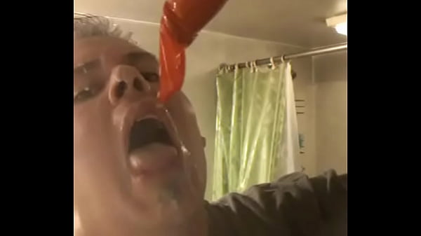 Str8 guy calling himself a faggot covered in cum  