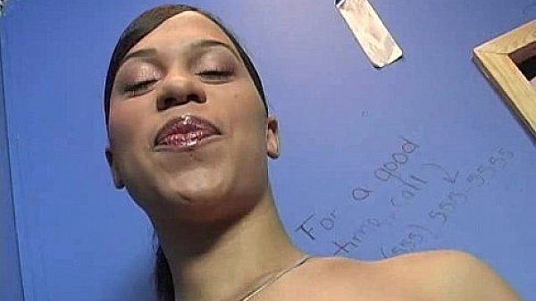 Glory gloryhole Black women sucking her first white dick 4