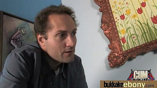 Ebony gets group cumshots 13