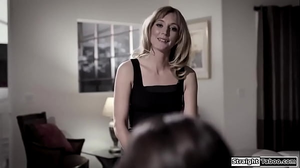 StraightTaboo.com - Petite stepmom spies on stepson fucking his date and joins in 3some.The small tits milf gets facefucked and banged rough as she licks the babes pussy 