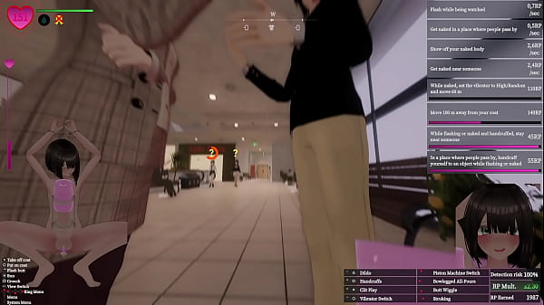 Secret Flasher Manaka - Walking in mall, big revelation, voyeur game