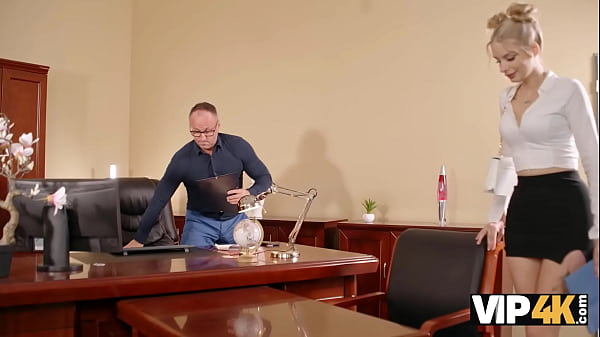 VIP4K. Hot Czech slut came to the interview and was fucked on the table. Hot sex with Naomi Love  