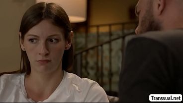 This gorgeous shemale needs a dick inside her mouth and her ass.She throats the big cock