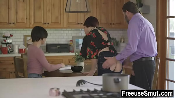 Stepmother and stepdaughter freeused by sleazy stepdad  