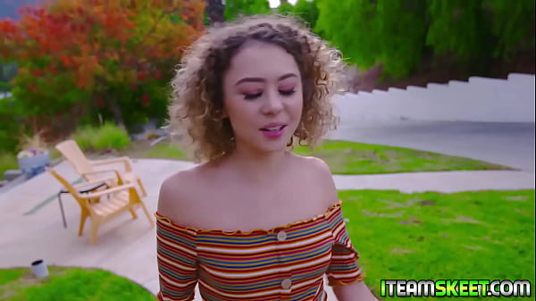 Cute teen Allie Addison pops out her teen pussy and lets her ex boss pummels her to get her job back