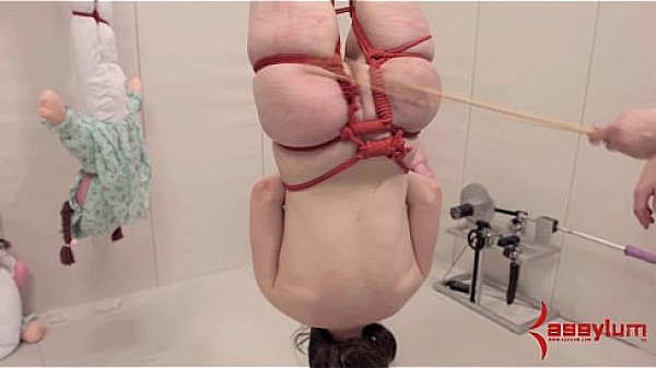 Anal masochist hung upside down and a.