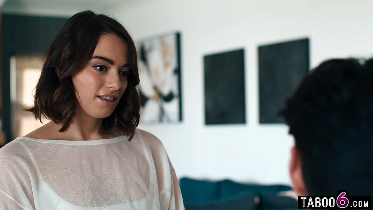 Bubble butt brunette visited by the BF of a lost friend who always had liked her