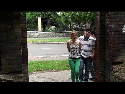 Teen street threesome orgy gang bang with a hot blonde young girl  Teen street threesome orgy gang bang with a hot blonde young girl