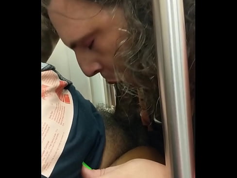On my knees on the subway