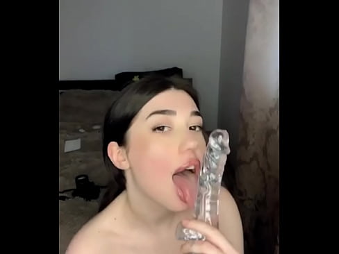 wish i suck a real cock like i play with this fake cock with my little mouth