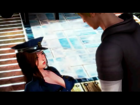 Pretty security lady having sex with a blonde man in porn 3d hentai ryona gameplay video