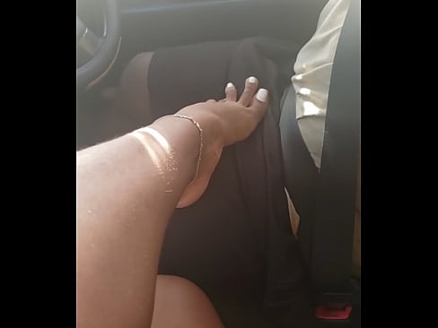 SEXY BIG FEET FOOTJOB IN CAR