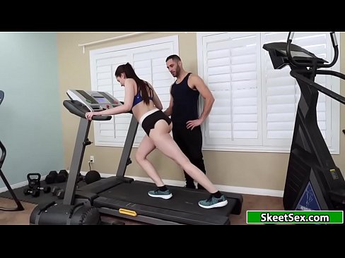 Hot babe Kyra getting fucked by her gym instructor