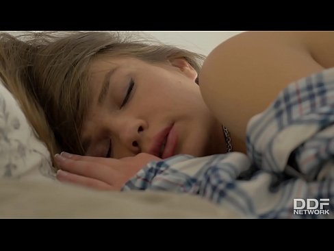 Peek into petite teen Jacqueline's bedroom while she finger bangs her shaved pussy