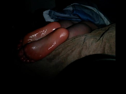 squeezing on my ex gfs s. big thick oily white soles