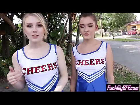 Hot tight cheerleaders banged their coach