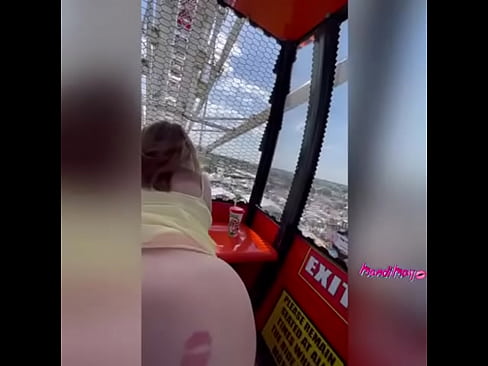 Mandi May bounces on dick in public