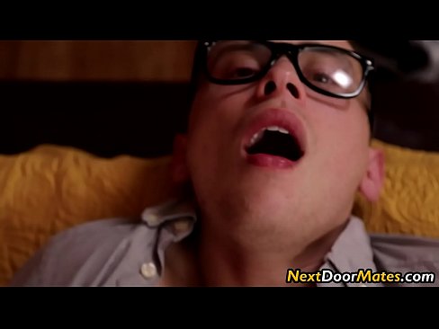 Nerdy step brother's first time gay sex