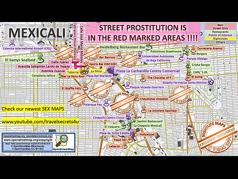 Street Map of Mexicali, Mexico with Indication where to find Streetworkers, Freelancers and Brothels. Also we show you the Bar, Nightlife and Red Light District in the City.