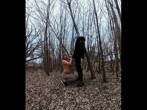 Outdoor Blowjob By Topless Girl