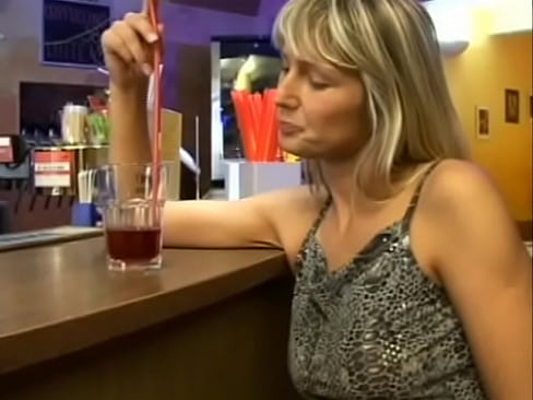 Blond in bar getting fucked