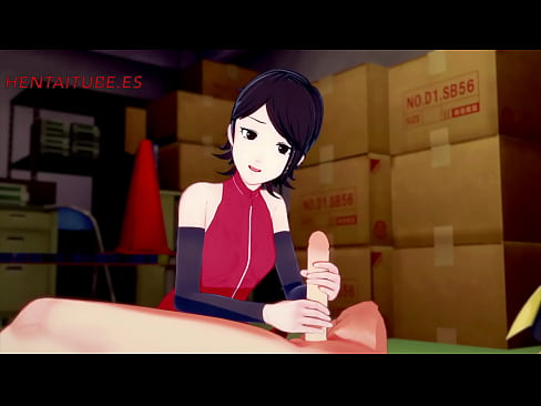 Hentai -- Sarada Jerkoff, sucks, titjoob and is Fucked by