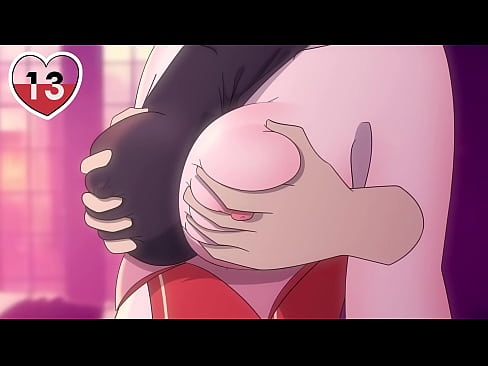 She is just touching her boobs for the first time