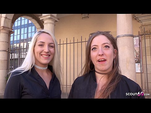 GERMAN SCOUT - TWO CRAZY TEENS TALK TO FFM THREESOME STREET CASTING SEX FOR CASH