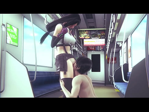 Tifa Lockhart (aka Tifa Lockheart Tifa Rokkuhāto) final fantasy get the best service at train from me - stand kissing and pussylicking to make her cum