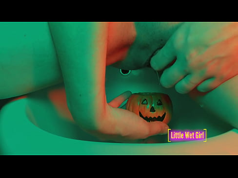 The girl is desperate enjoys pissing in the halloween pumpkin - Trailer