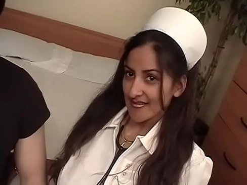 Hindu nurse Lisa treats two sick with her body pussy and mouth at the same time