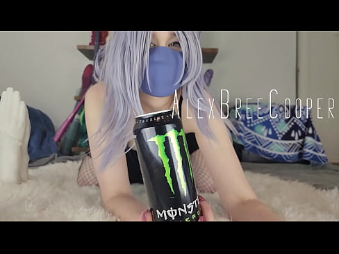WTF insane anal slut stuffs huge MONSTER energy drink in her asshole