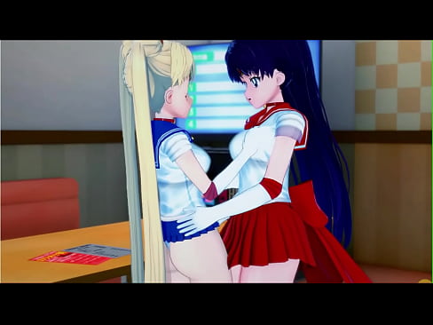 Sailor Mars and Sailor Moon lesbian fuck.