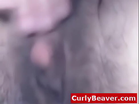 Amateur girl with hairy pussy and huge clit masturbates