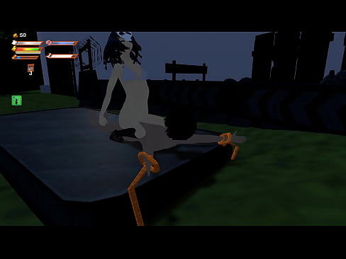 Sex scene on a mattress in 3d Game "Femdom university"
