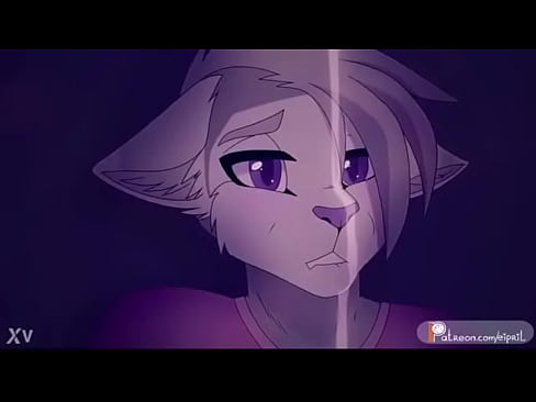 Furry jacking off while the couple pound