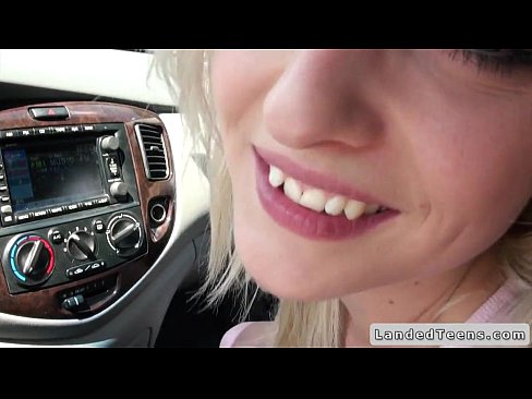 Czech blonde teen gives blowjob in car and fucks