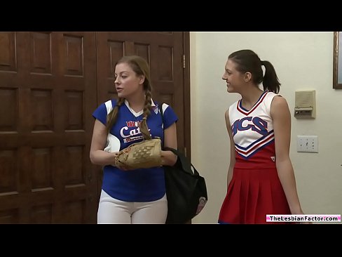 A teen cheer leader facesitted by lesbian football captain