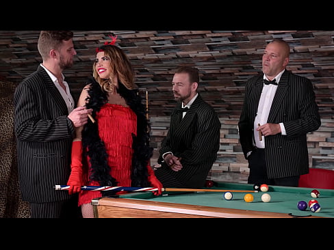 Airtight DP on the Pooltable with Busty Flapper Chloe & 3 Gentlemen GP2502