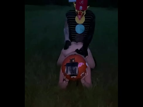 Mandi may gets fucked by Gibby the clown with pumpkin on her head
