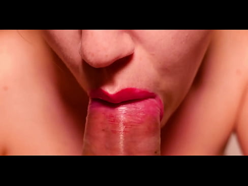 Red Lips Suck Cock and Cum in Mouth