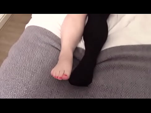 Chubby Girl Wears Stockings Then Removes To Reveal Feet