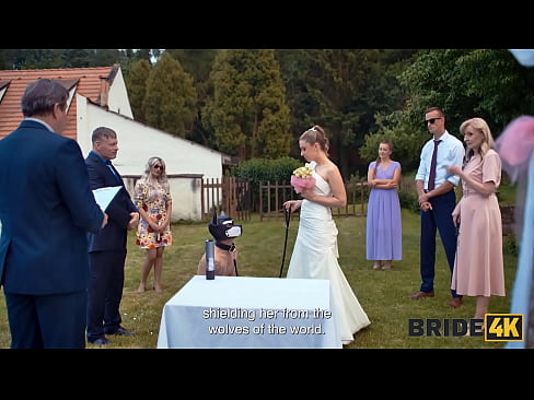 BRIDE4K. Blonde bride with natural tits enjoyed a good fuck. Hot sex with Andrea & Falco White